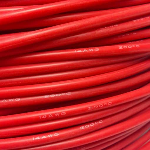 Cable de silicona 10-12-14-16 AWG rojo 1 metro