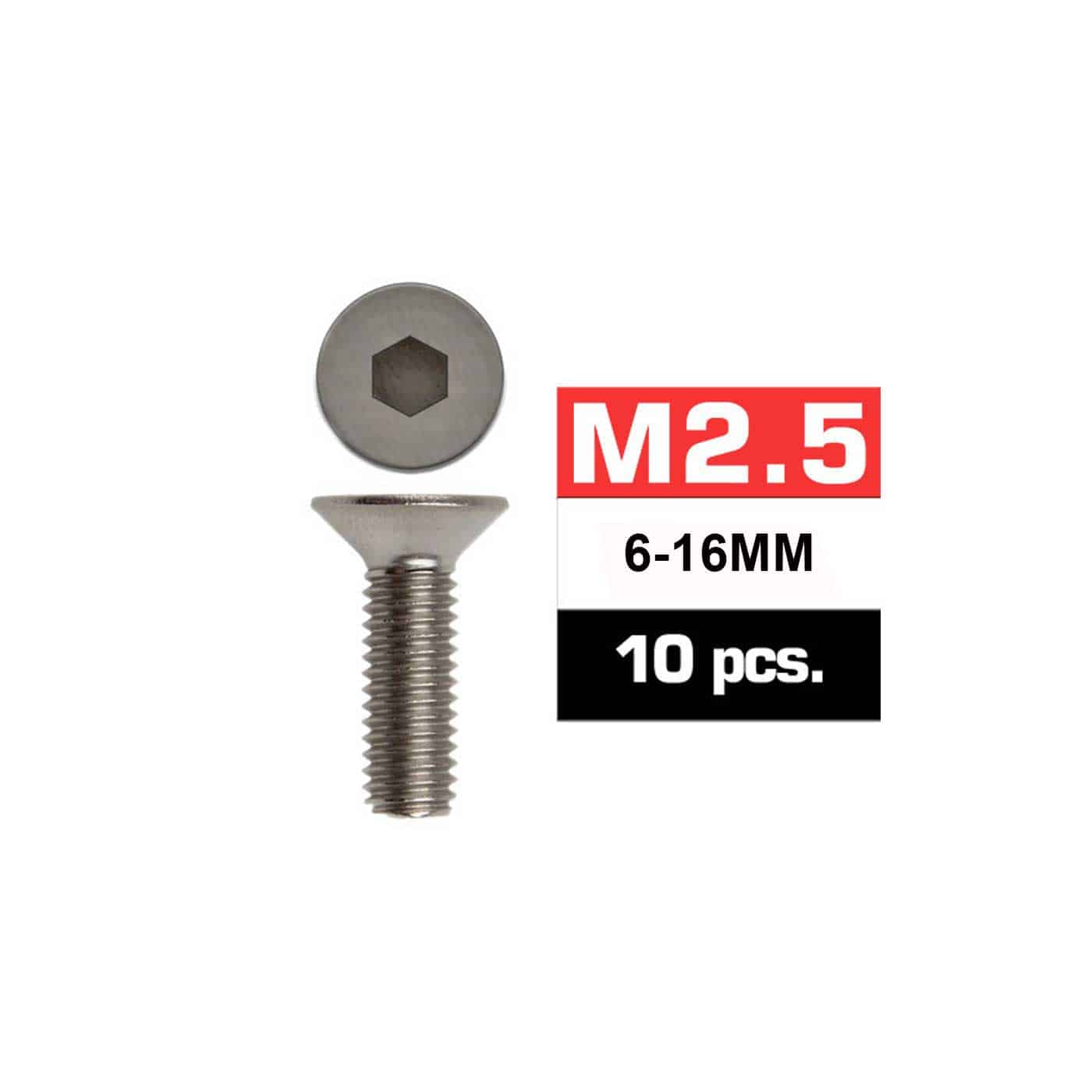 Tornillos métrica 2.5 6-16mm. avellanado - Brutepower