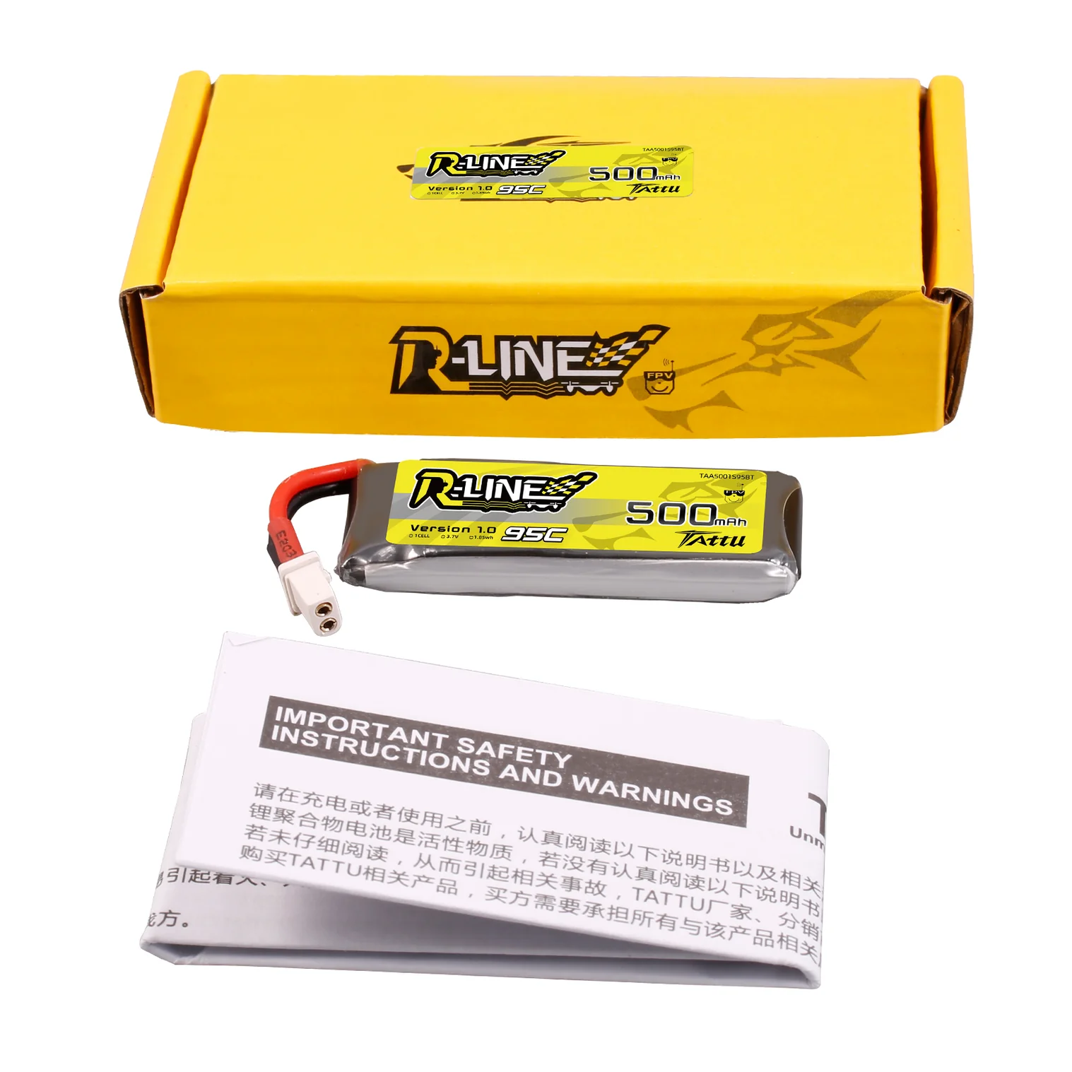 Tattu R-Line 500mAh 3.7V 95C 1S LiPo BT2.0 - Imagen 2