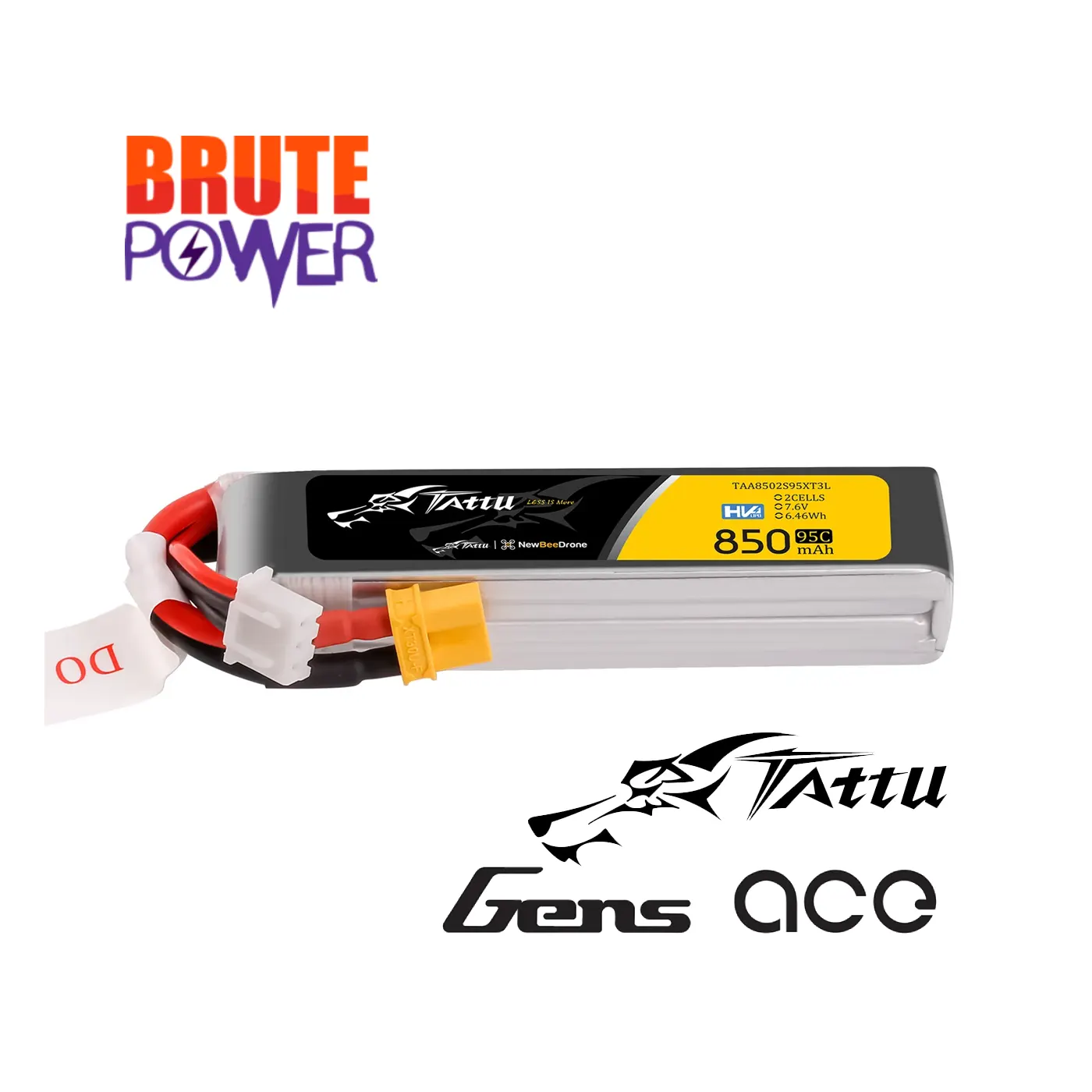 Batería Lipo Tattu 2s 850mah longpack